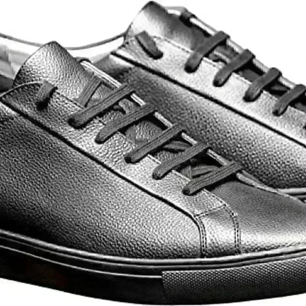 TCG Kennedy Mens Black Leather Low Top Lace Up Lifestyle Sneakers Shoes SAVE $85